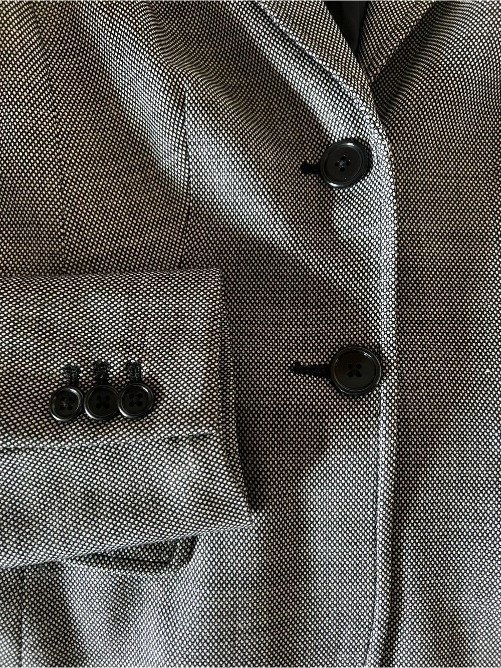 Women’s plume suit jacket blazer black and white wool 0